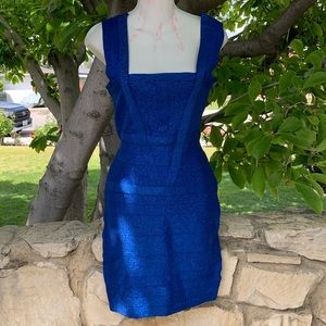 Like Herve Leger bandage dress blue dress